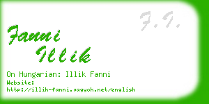 fanni illik business card